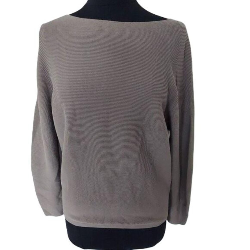 Uniqlo 3D Knit Ribbed Boat Neck Sweater SZ S 100% Cotton, oversized